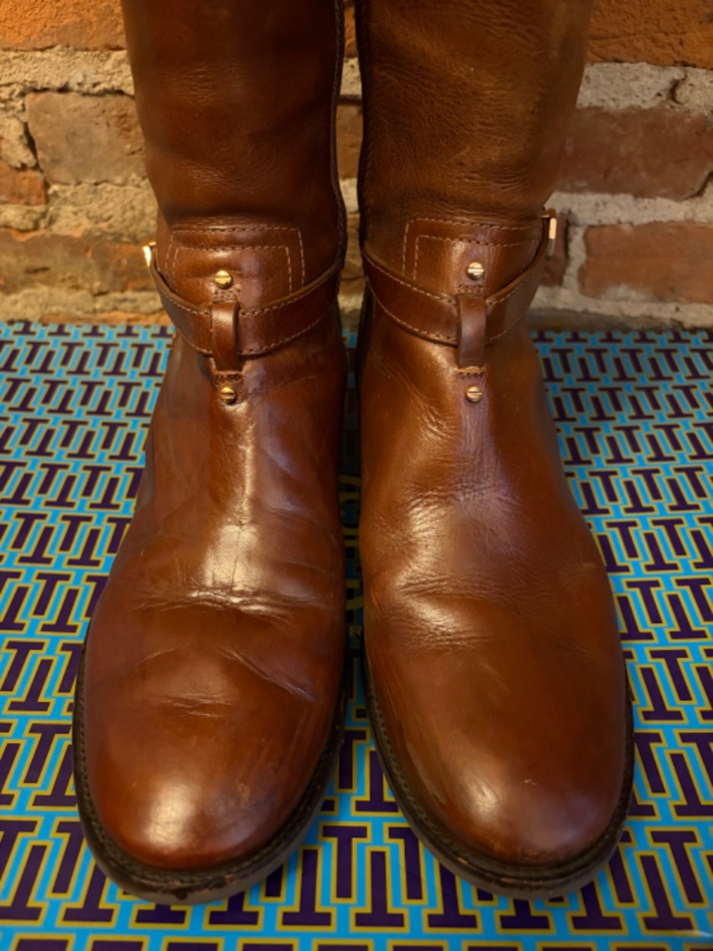Tory Burch Brita Riding Boots - Sienna - Size 10.5 - Picture 3 of 17
